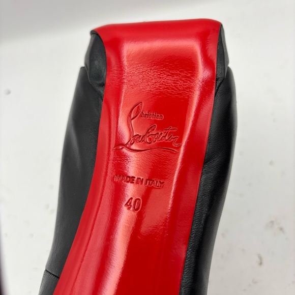 Christian Louboutin Black Leather 5.5 inch Heels - Picture 7 of 9